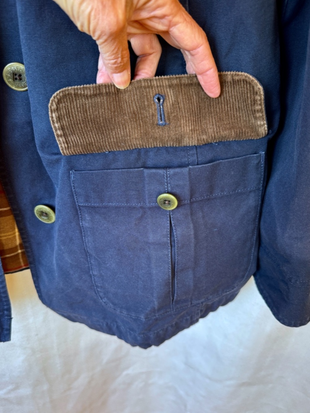 L.L.Bean Barn Jacket Navy Blue Cotton Canvas Chore Jacket - Picture 3 of 9